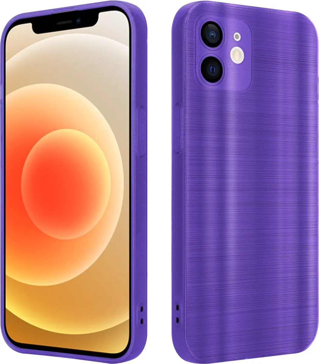Cadorabo Hoesje geschikt voor Apple iPhone 12 in Brushed Paars