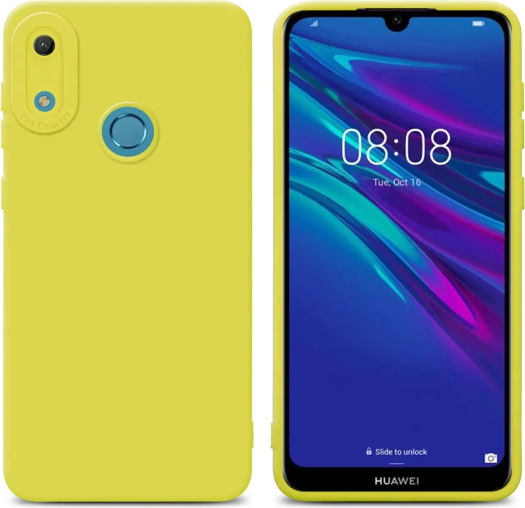 Cadorabo Hoesje geschikt voor Huawei Y6 2019 in FLUID GEEL