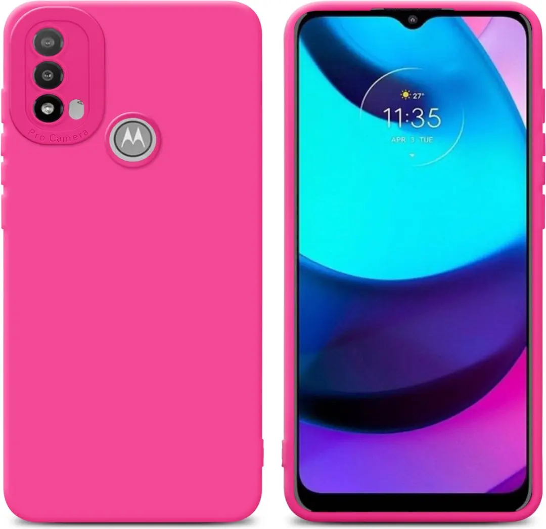 Cadorabo Hoesje geschikt voor Motorola MOTO E20 in FLUID HOTPINK