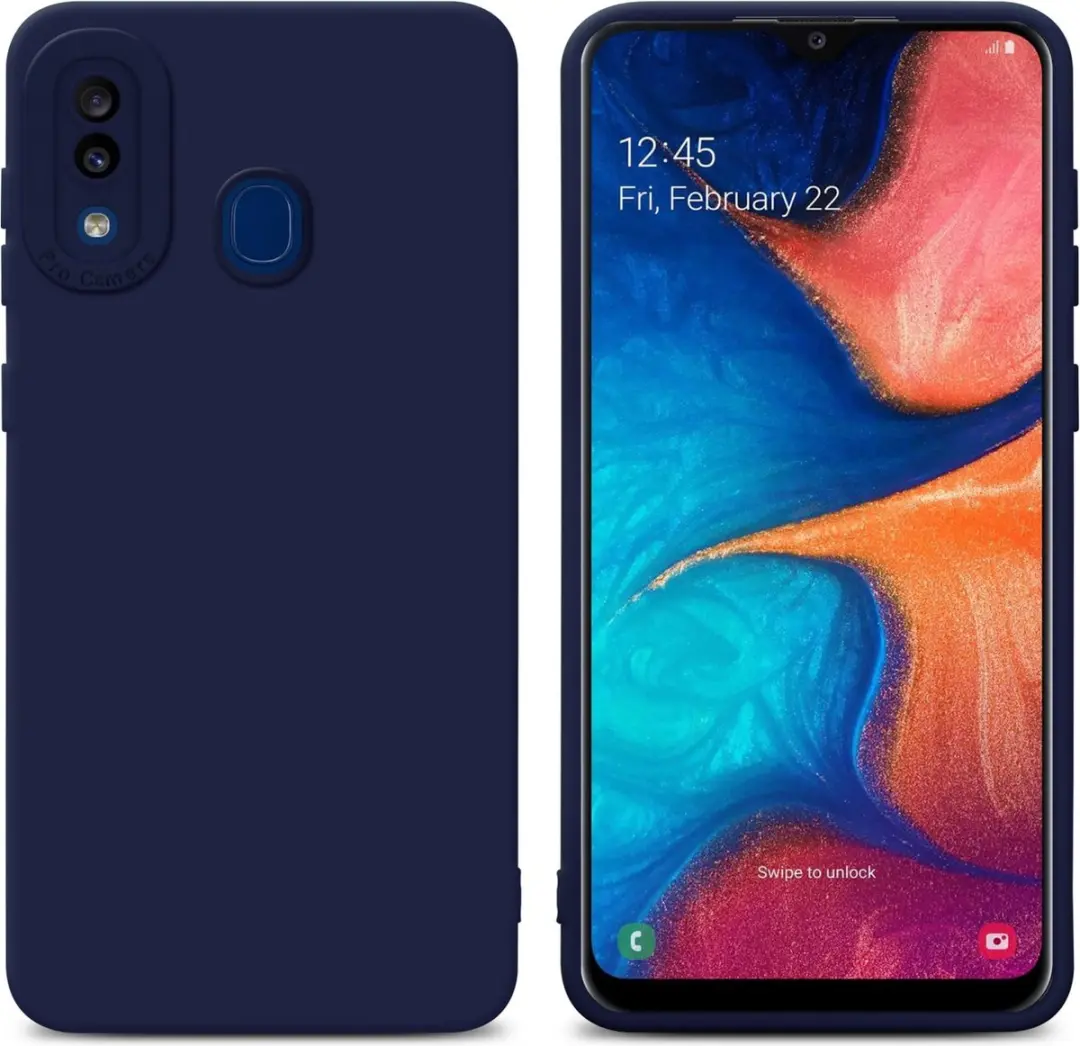 Cadorabo Hoesje geschikt voor Samsung Galaxy A20 / A30 / M10s in FLUID DONKER BL