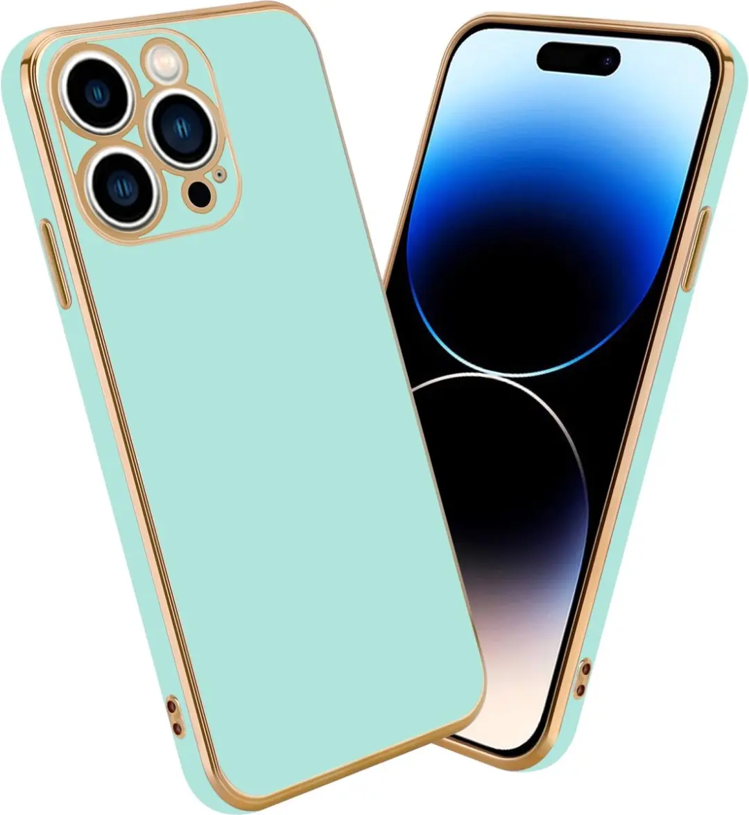 Cadorabo Hoesje geschikt voor Apple iPhone 14 PRO in Glossy Mintgroen