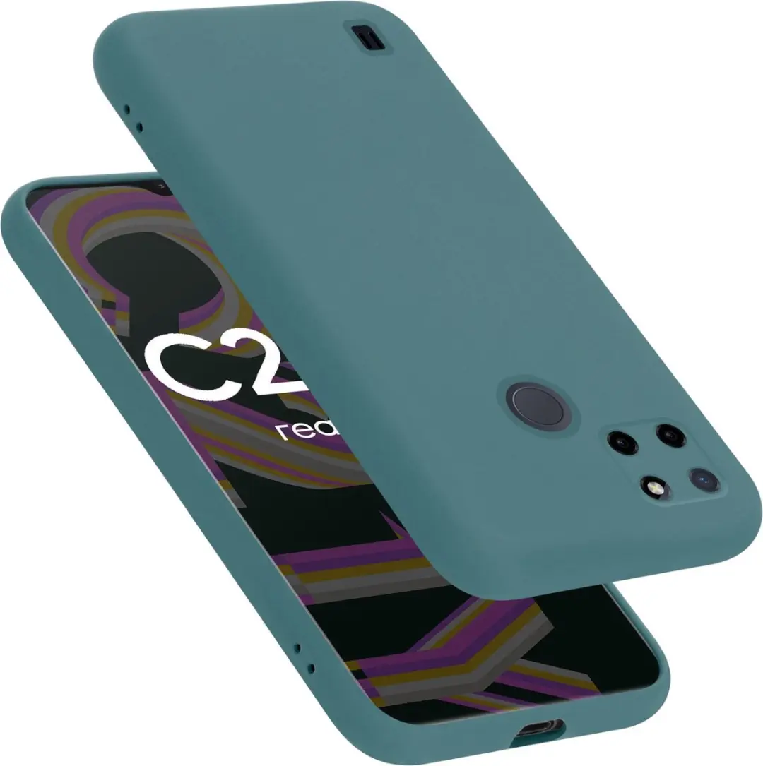 Cadorabo Hoesje geschikt voor Realme C21Y / C25Y in LIQUID GROEN