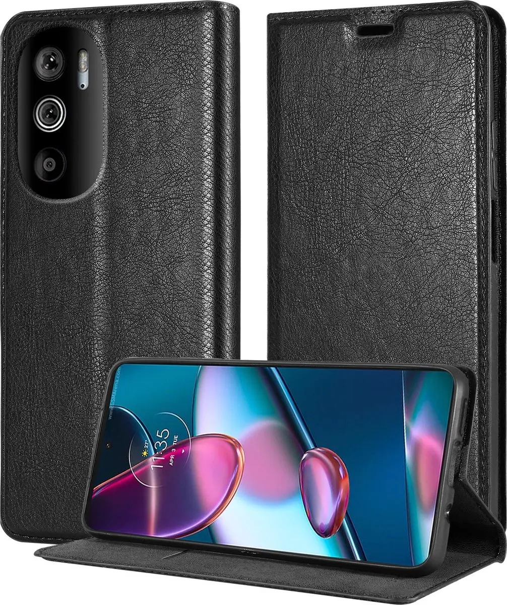 Cadorabo Hoesje geschikt voor Motorola EDGE 30 PRO / EDGE+ in ZWARTE NACHT