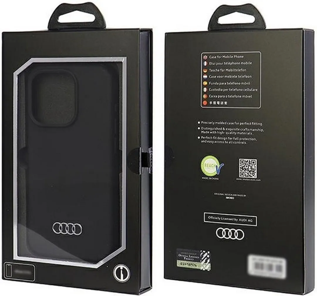 Audi Silicone Back Case iPhone 15 Pro - Zwart