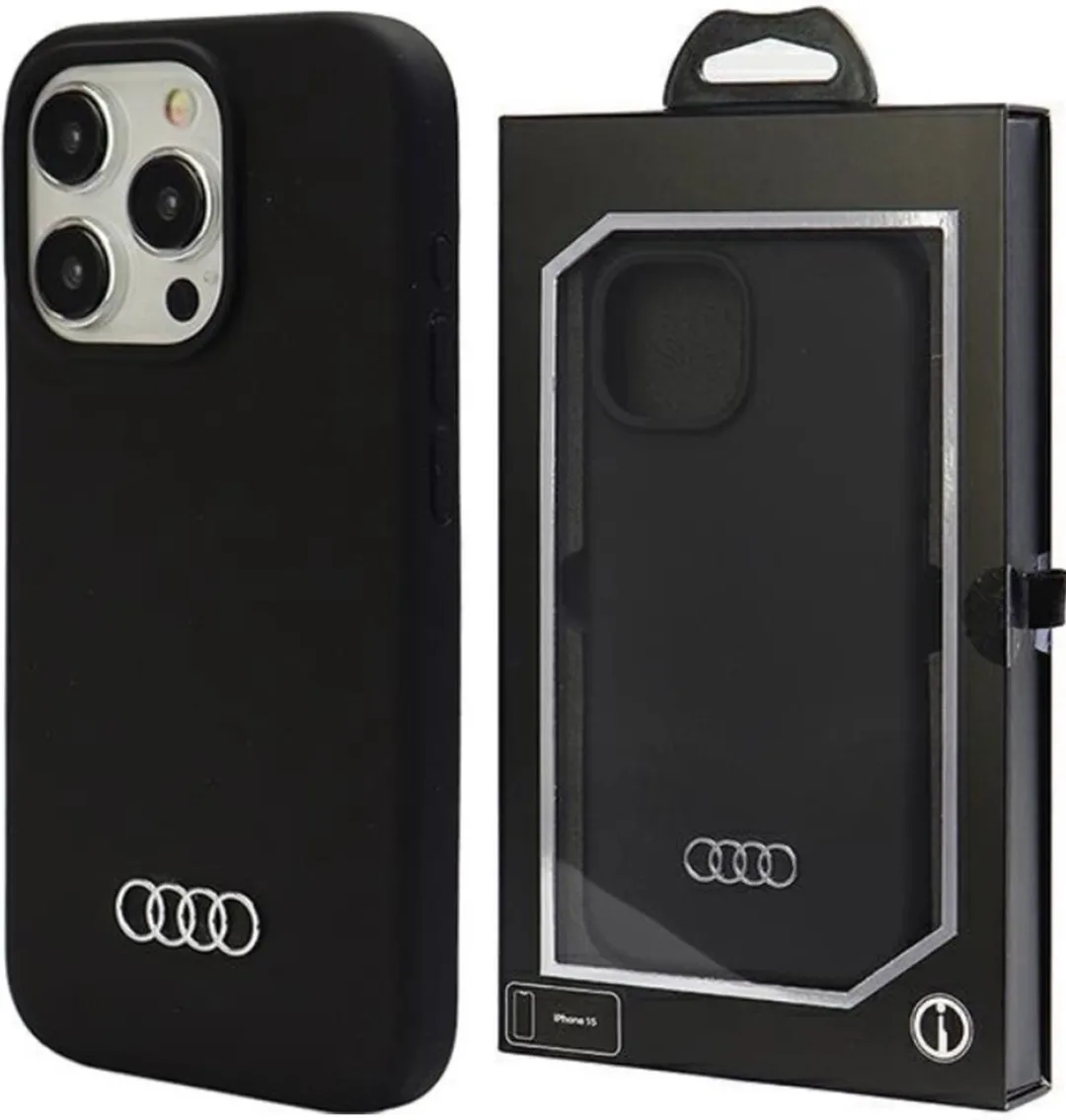 Audi Silicone Back Case iPhone 15 Pro - Zwart - afbeelding 6 van 6