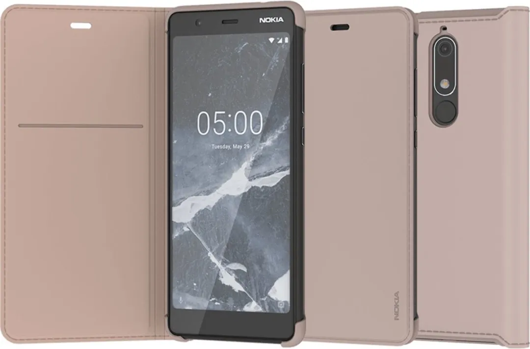 Nokia 5.1 Slim Flip Case N51802009302 - 3 Pasjes - Beige