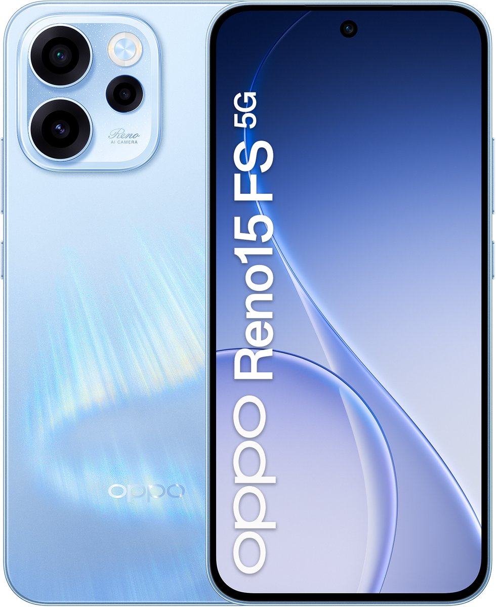 OPPO Reno15 FS 5G 16,7 cm (6.57") Dual SIM Android 16.0 USB Type-C 8 GB 512 GB 6500 mAh Blauw