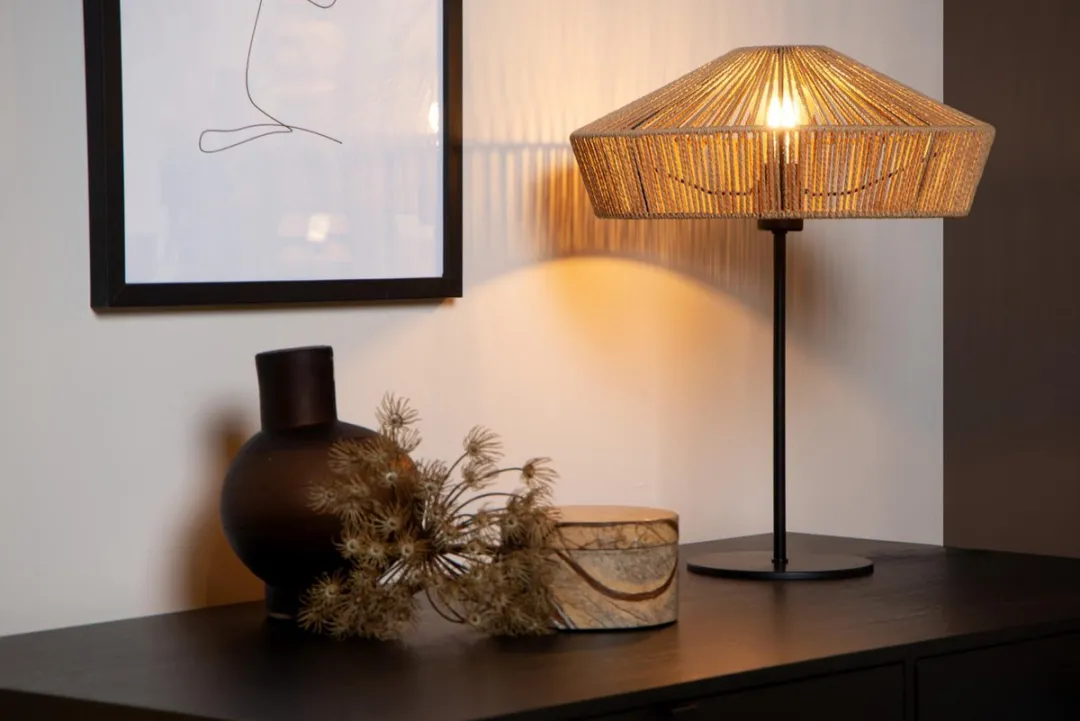 Lucide Yunkai Tafellamp Ø40cm - Naturel
