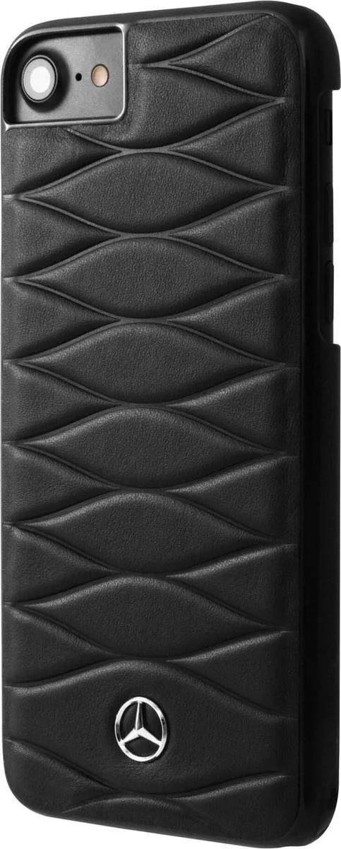 Mercedes-Benz Leather Back Case iPhone 7/8/SE 2020/2022 - Zwart