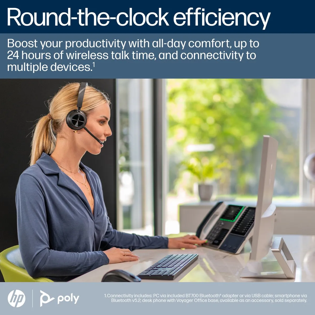 HP Poly Voyager 4310 Headset - Zwart - 77Y93AA