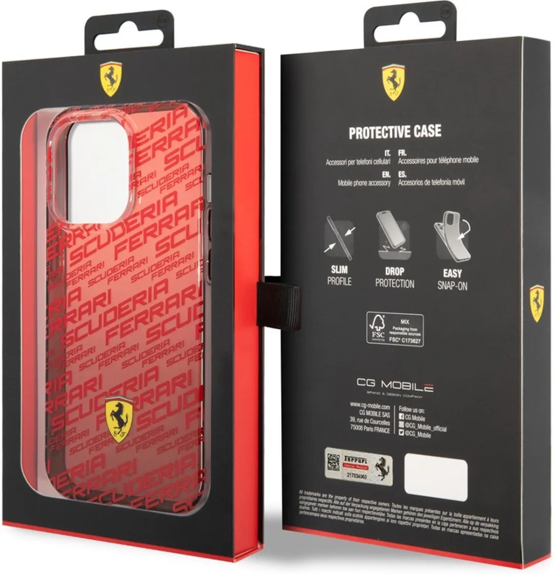 Ferrari Scuderia Gradient Allover Hoes - iPhone 14 Pro Max - Rood