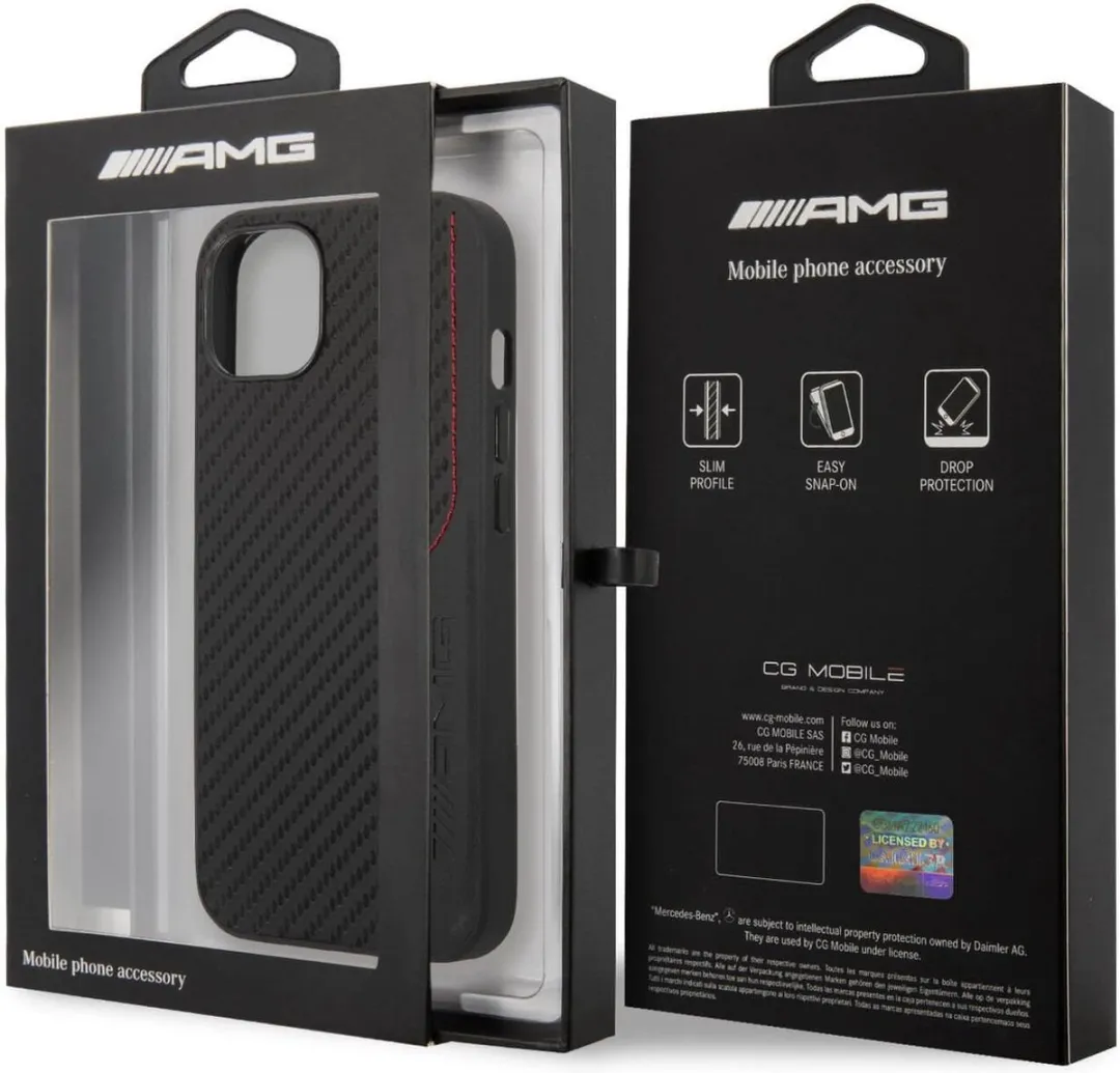 Mercedes-AMG Carbon Back Case voor iPhone 14 Plus - Zwart