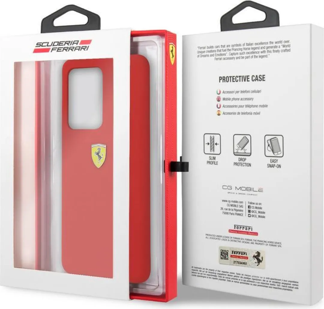 Ferrari SF Silicone Hoes Samsung Galaxy S20 Ultra - Rood