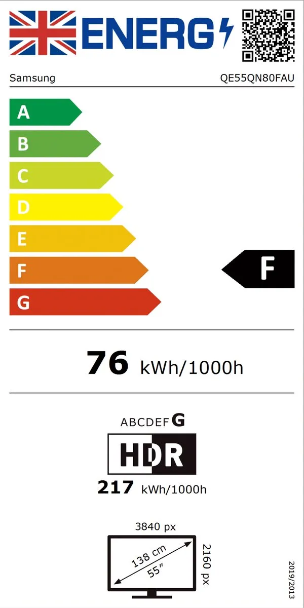 Samsung QN55QN80F - 55 inch - 4K Neo QLED - 2025 - Buitenlands model