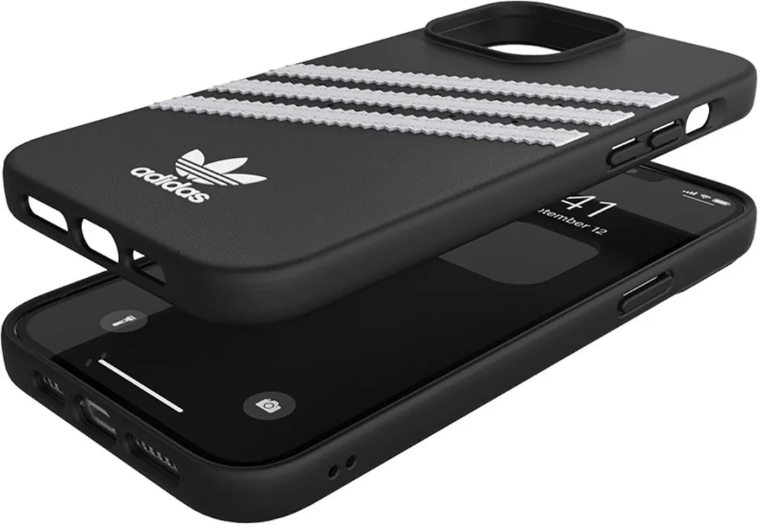 Adidas Moulded Case PU iPhone 13 Pro Max - 47142 - Zwart/Witte Strepen