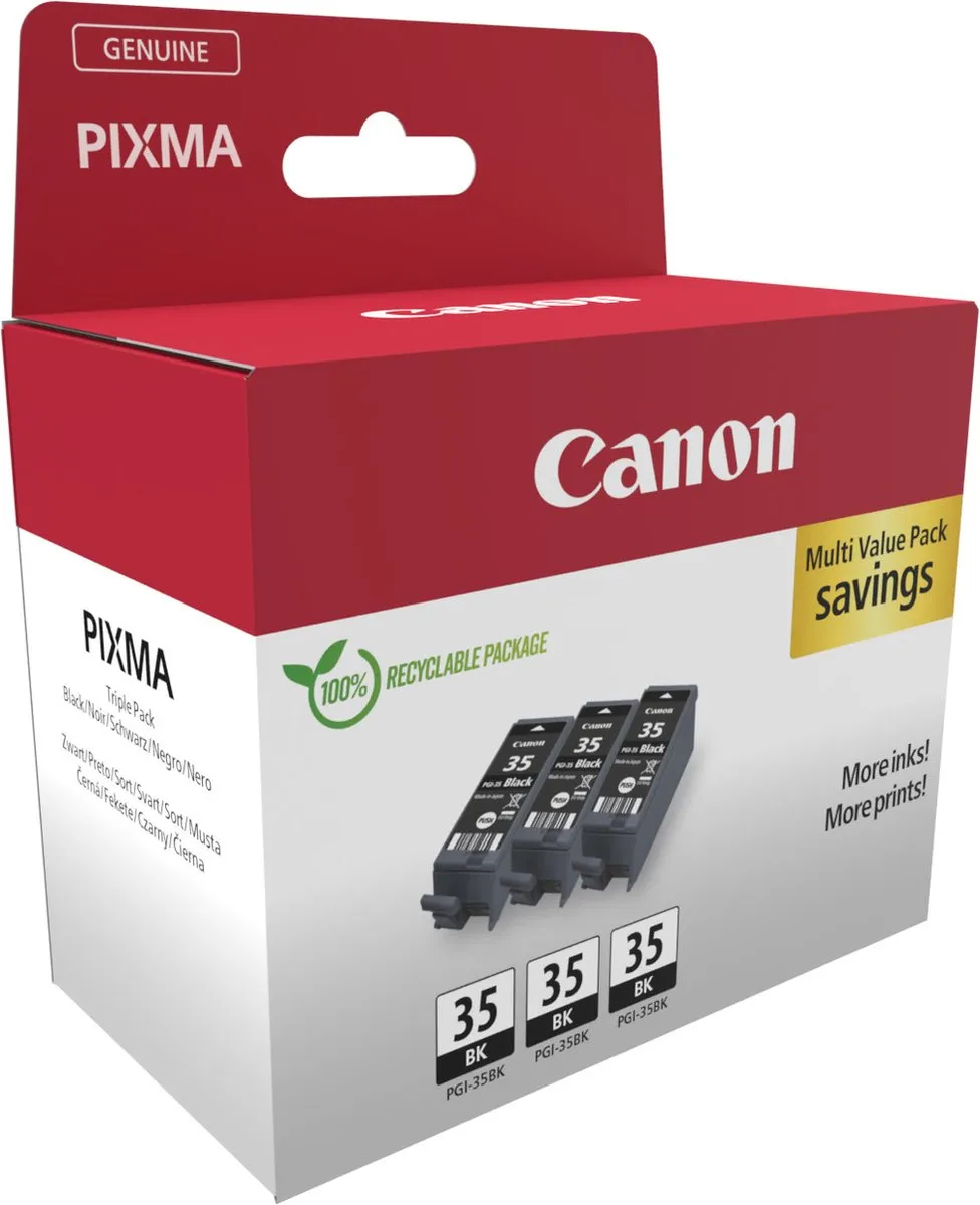 Canon 1509B028 Inktcartridge Zwart - 3 Stuks - afbeelding 6 van 6