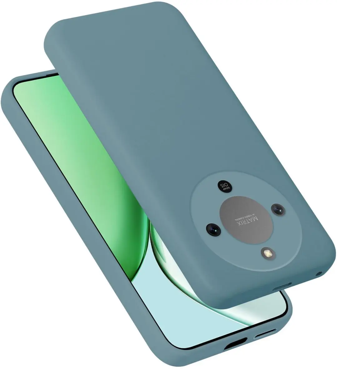 Cadorabo Hoesje geschikt voor Honor X70 Case in Liquid Groen Beschermhoes gemaak