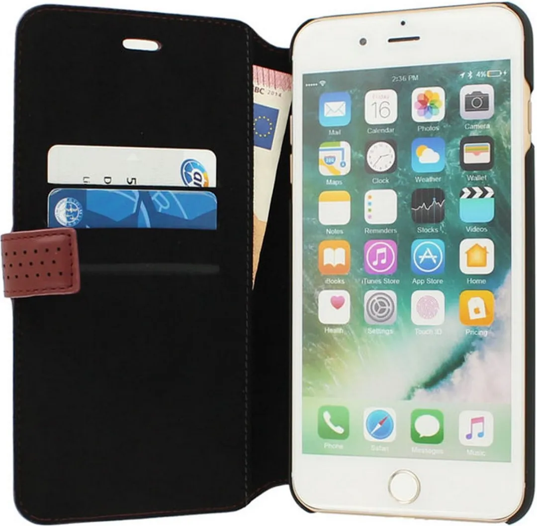 Mercedes-Benz Perforated Leather Book Case Rood - iPhone 7/8 Plus - afbeelding 3 van 6