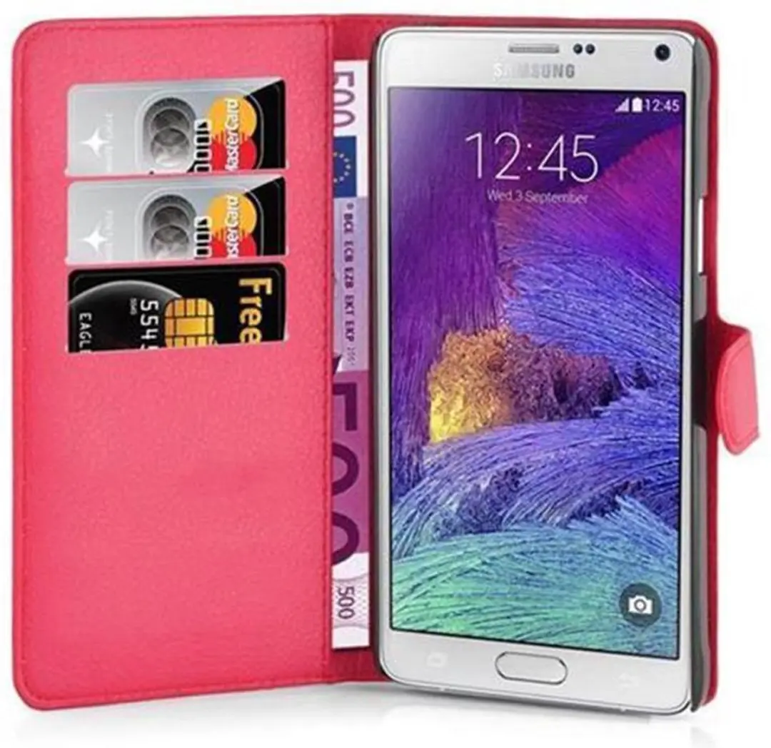 Cadorabo Hoesje geschikt voor Samsung Galaxy NOTE 4 in KARMIJN ROOD
