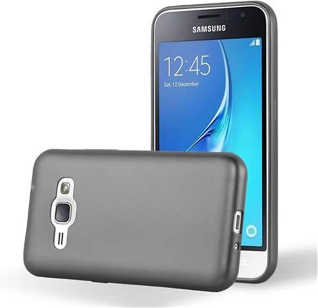 Cadorabo Hoesje geschikt voor Samsung Galaxy J1 2016 in METALLIC GRIJS