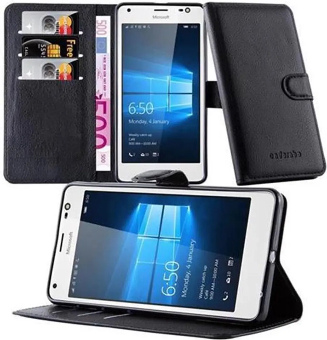 Cadorabo Hoesje geschikt voor Nokia Lumia 850 in PHANTOM ZWART