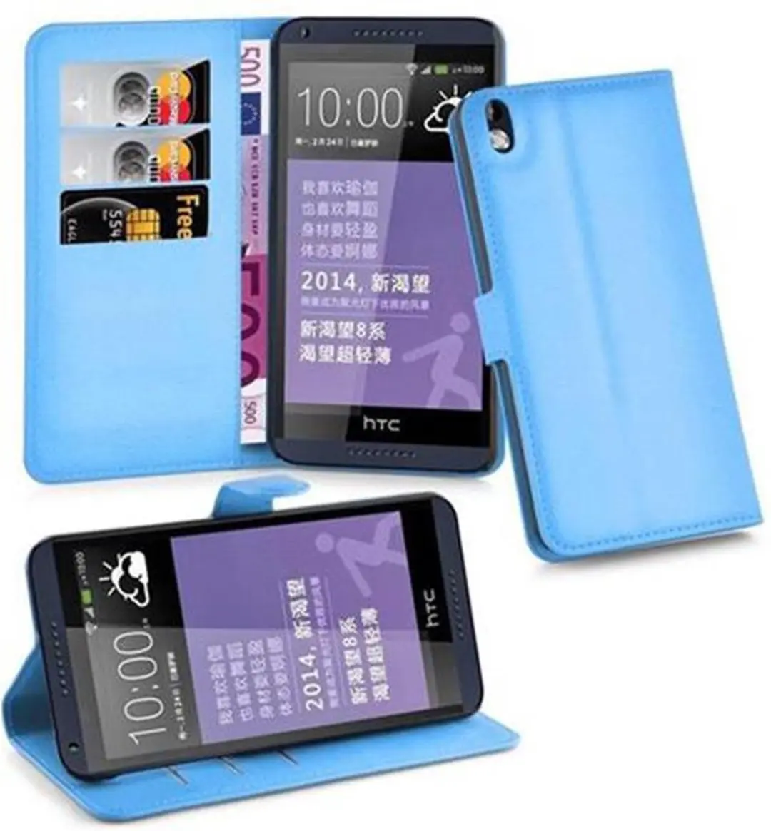 Cadorabo Hoesje geschikt voor HTC Desire 816 in PASTEL BLAUW