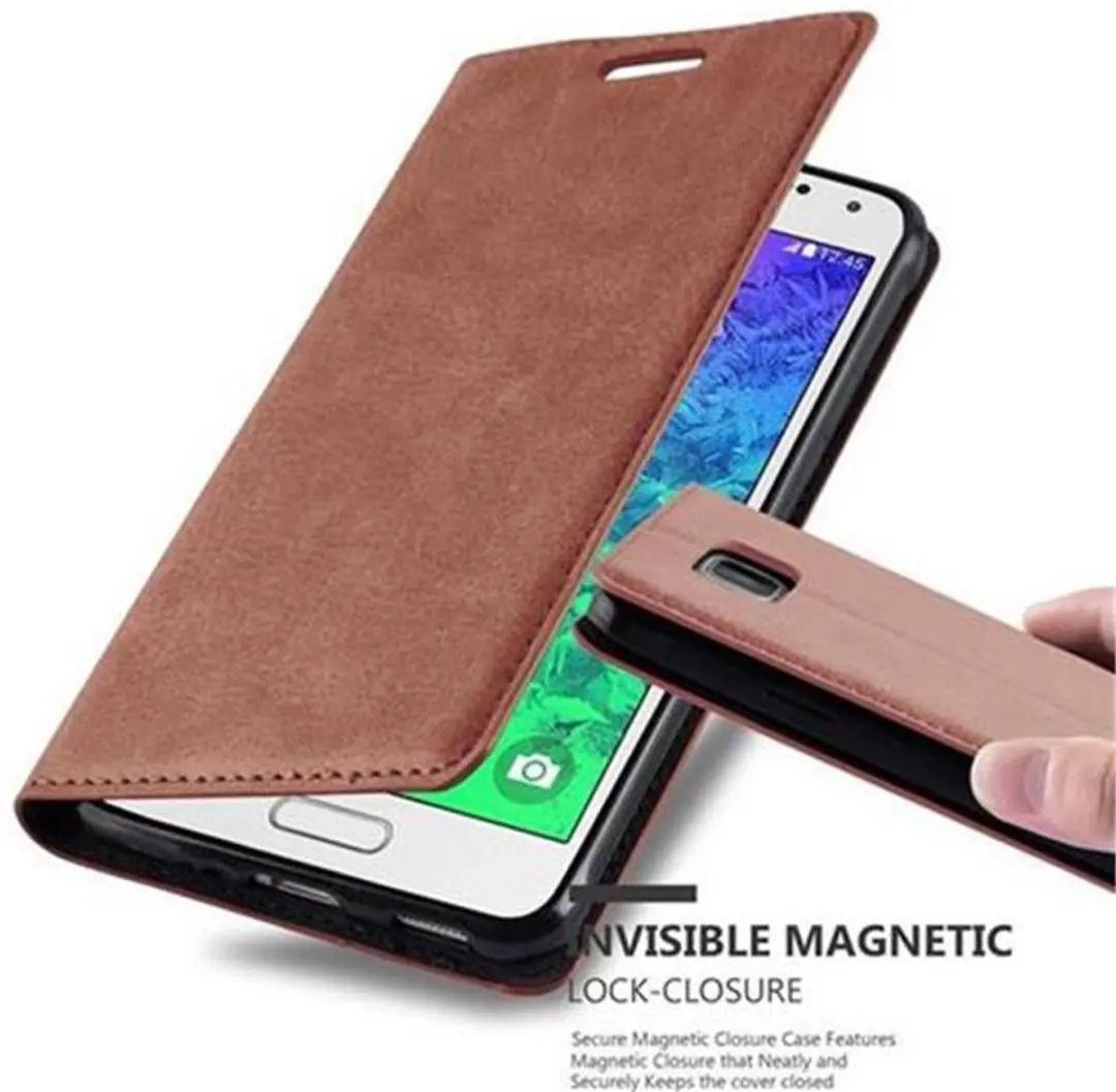 Cadorabo Hoesje geschikt voor Samsung Galaxy ALPHA in CAPPUCCINO BRUIN