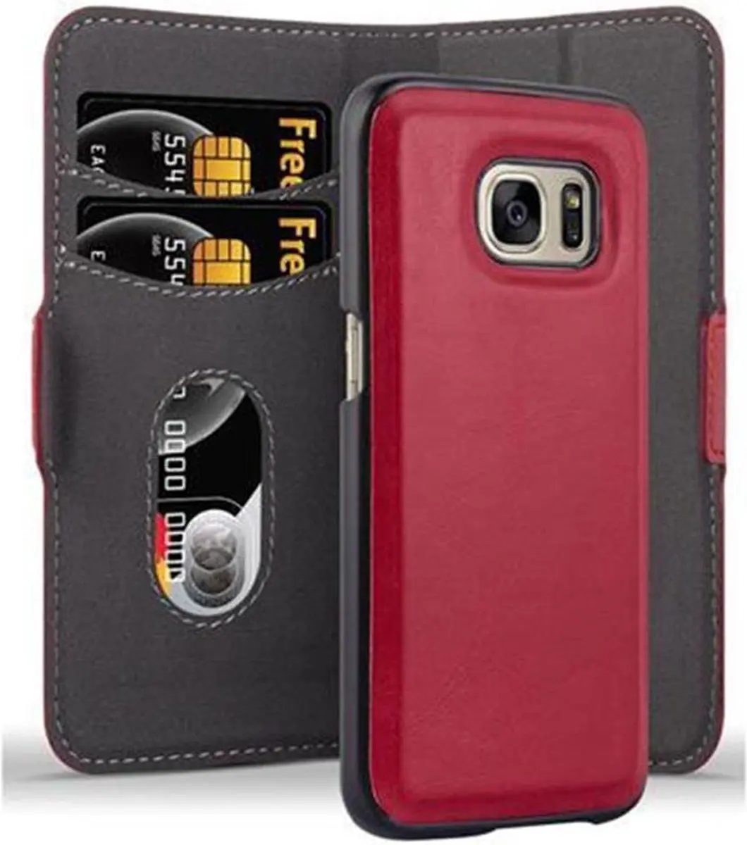 Cadorabo Hoesje geschikt voor Samsung Galaxy S7 in GRANAATAPPEL ROOD