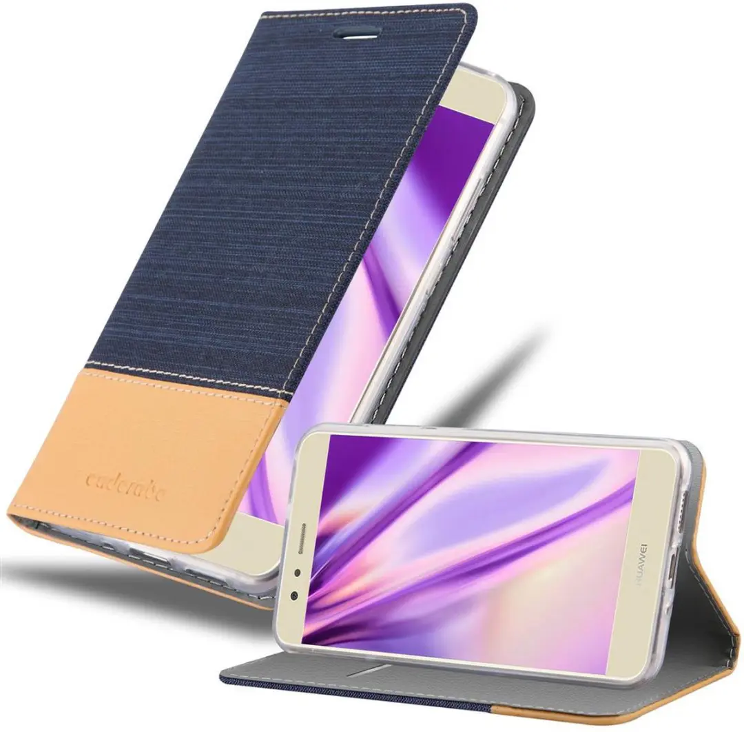Cadorabo Hoesje geschikt voor Huawei P10 LITE in DONKERBLAUW BRUIN