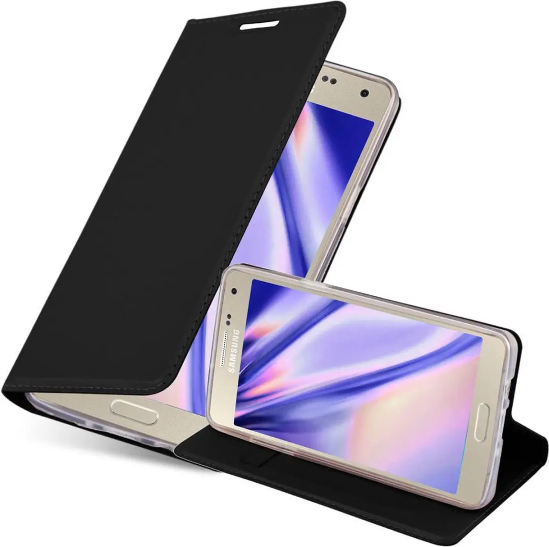 Cadorabo Hoesje geschikt voor Samsung Galaxy A3 2015 in CLASSY ZWART