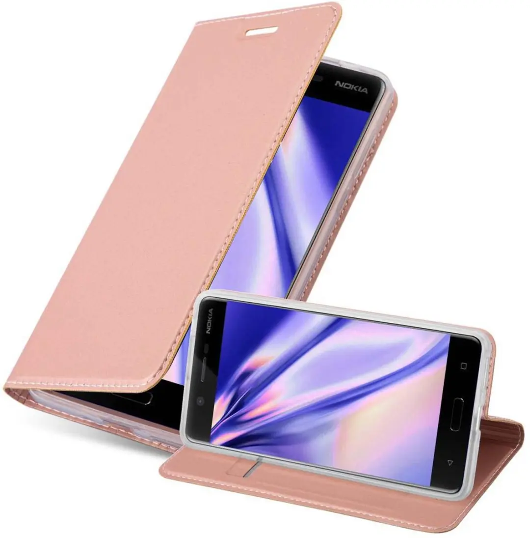 Cadorabo Hoesje geschikt voor Nokia 5 2017 in CLASSY ROSE GOUD