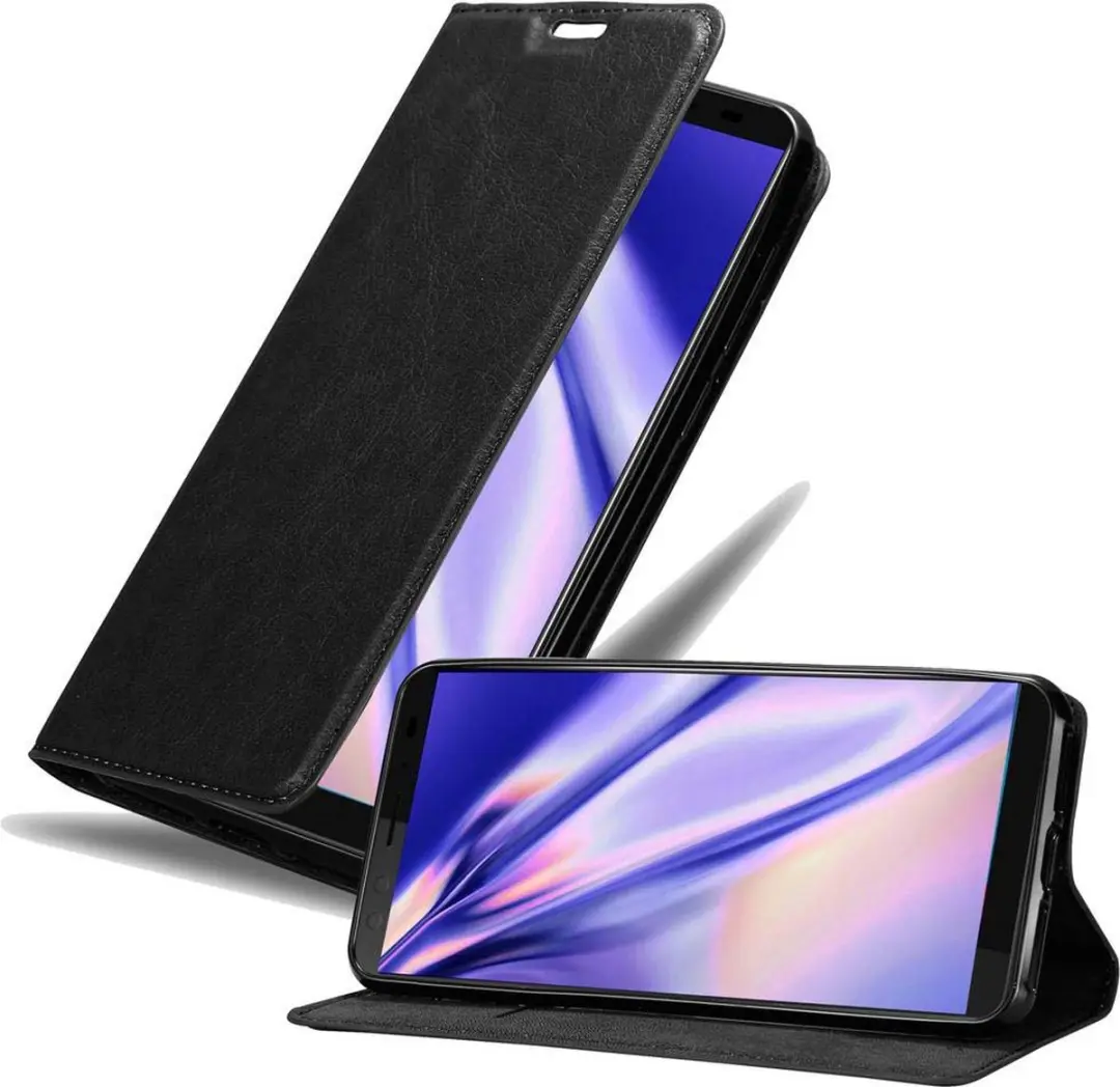 Cadorabo Hoesje geschikt voor HTC U12 PLUS in ZWARTE NACHT