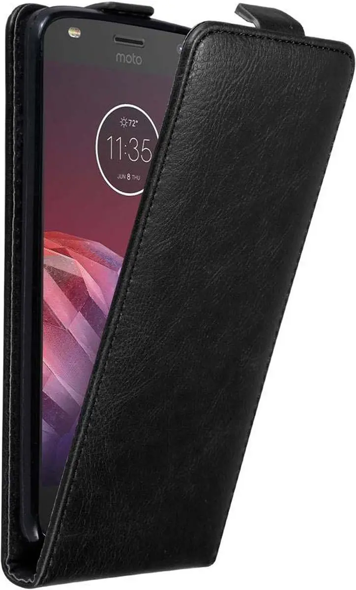 Cadorabo Hoesje geschikt voor Motorola MOTO Z2 in ZWARTE NACHT