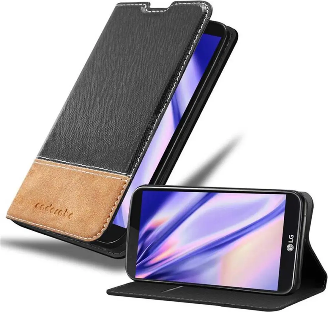 Cadorabo Hoesje geschikt voor LG K10 2016 in ZWART BRUIN