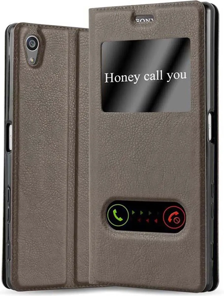 Cadorabo Hoesje geschikt voor Sony Xperia Z5 PREMIUM in STEEN BRUIN