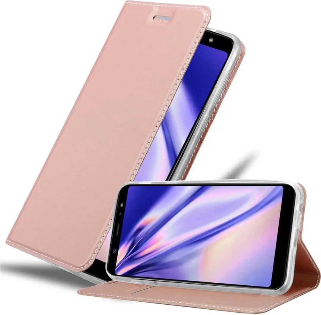 Cadorabo Hoesje geschikt voor Samsung Galaxy A6 PLUS 2018 in CLASSY ROSE GOUD