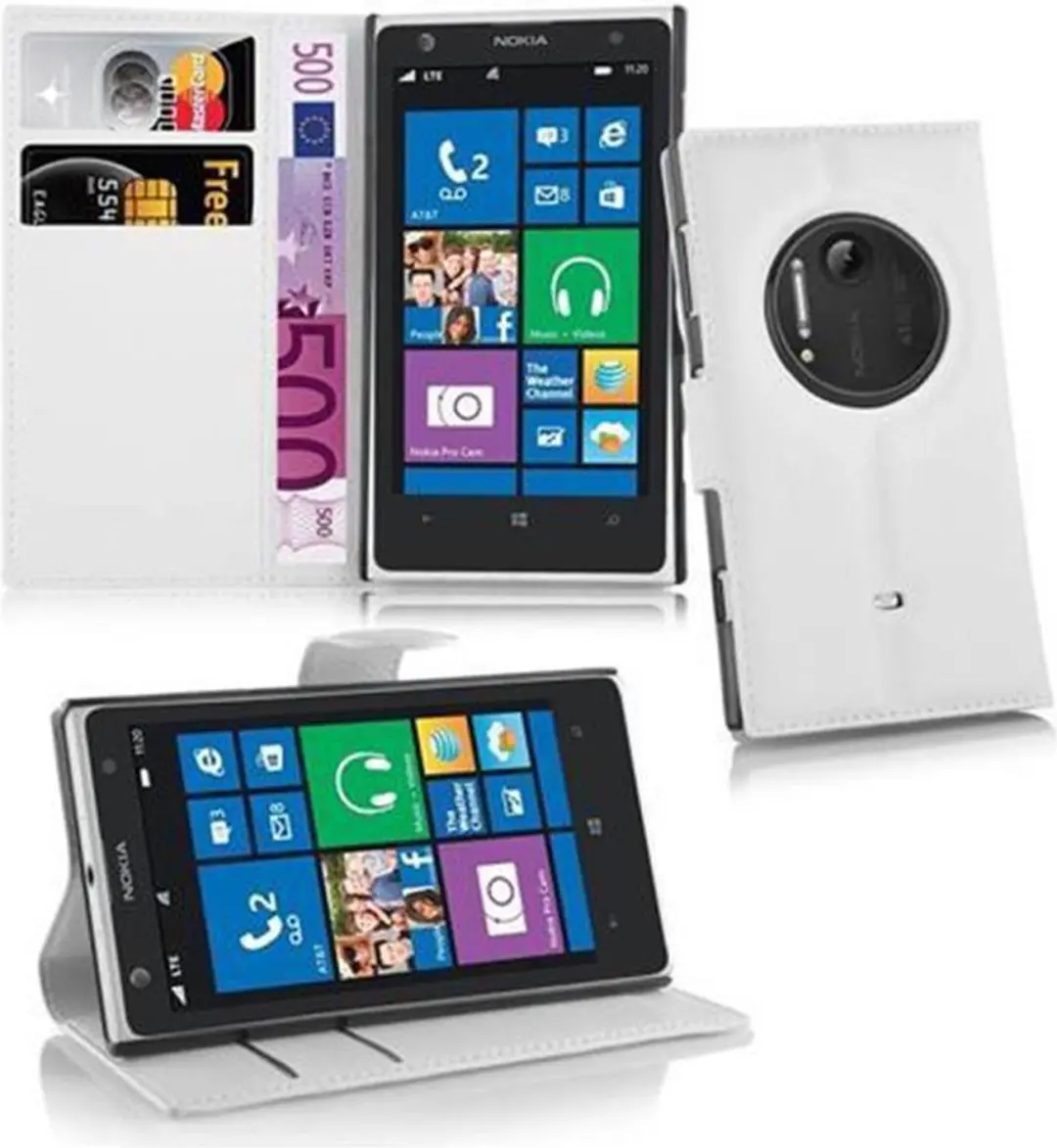 Cadorabo Hoesje geschikt voor Nokia Lumia 1020 in MAGNESIUM WIT