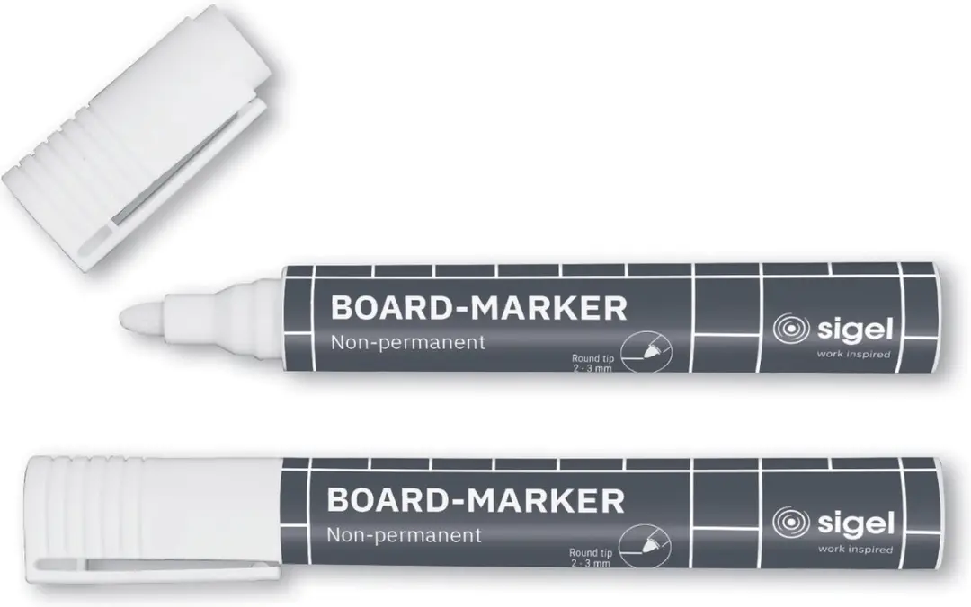 Sigel BA715 Glasbordmarker - Wit - 2 stuks - afbeelding 2 van 6