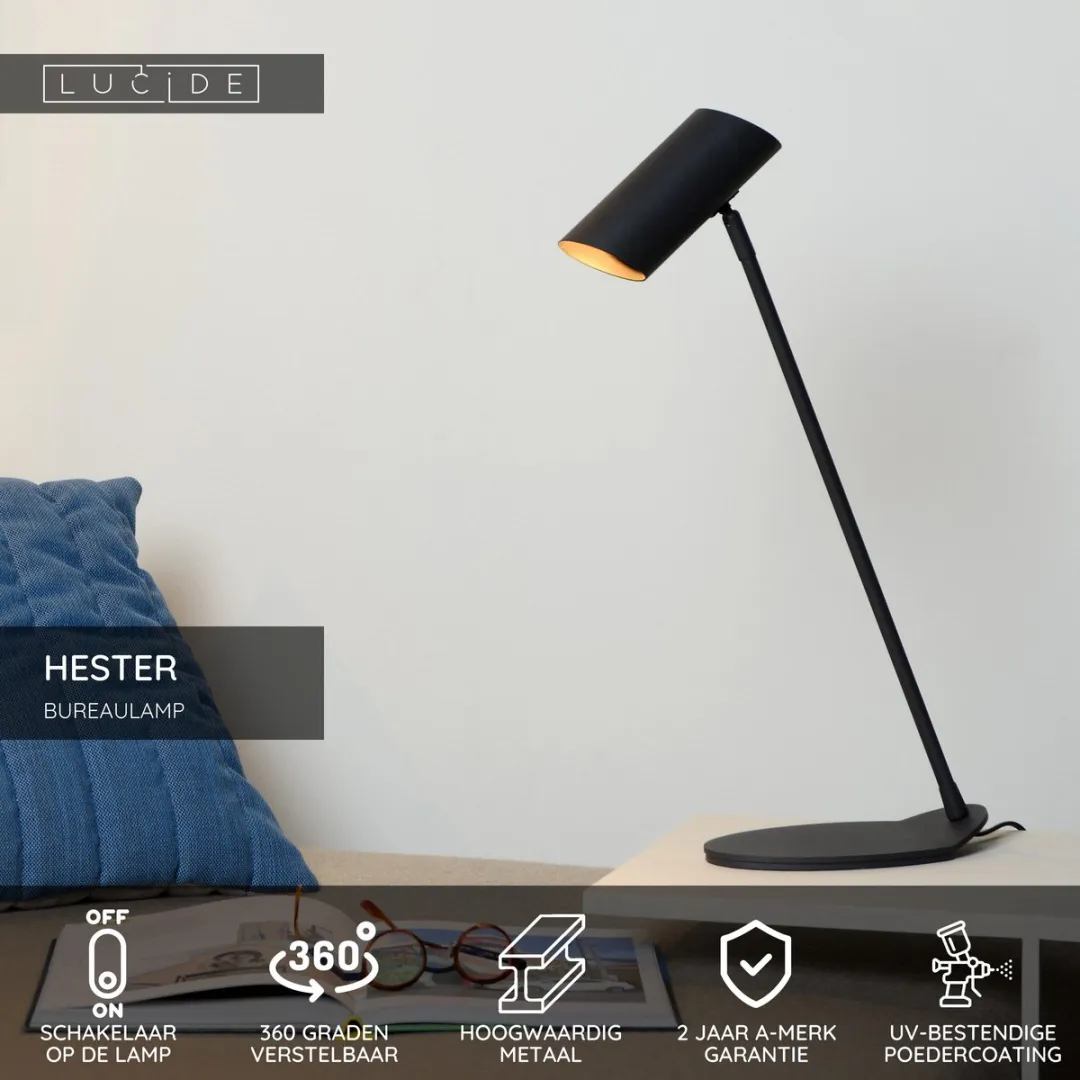 Lucide Hester Bureaulamp GU10 - 7W - Antraciet