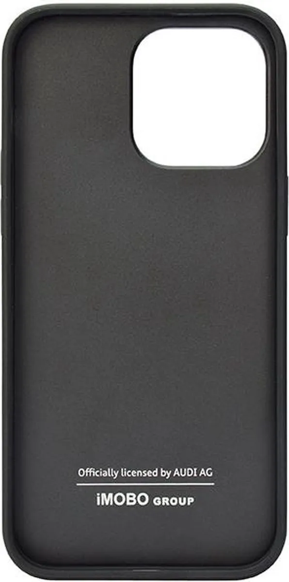 Audi Back Case voor iPhone 14 Pro Max - Zwart - Genuine Leather