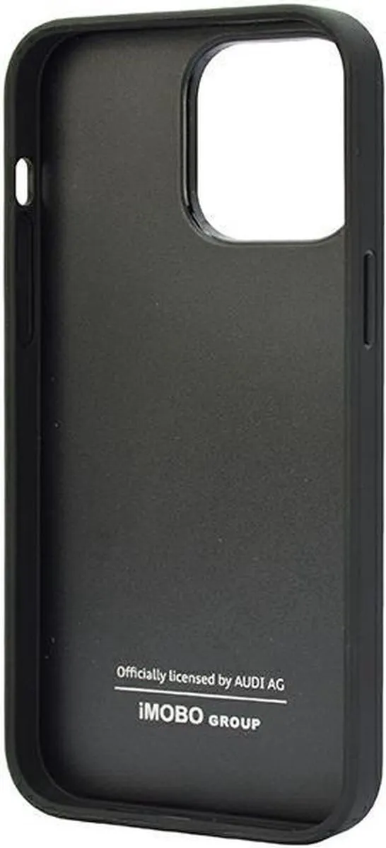 Audi Back Case voor iPhone 14 Pro Max - Zwart - Genuine Leather
