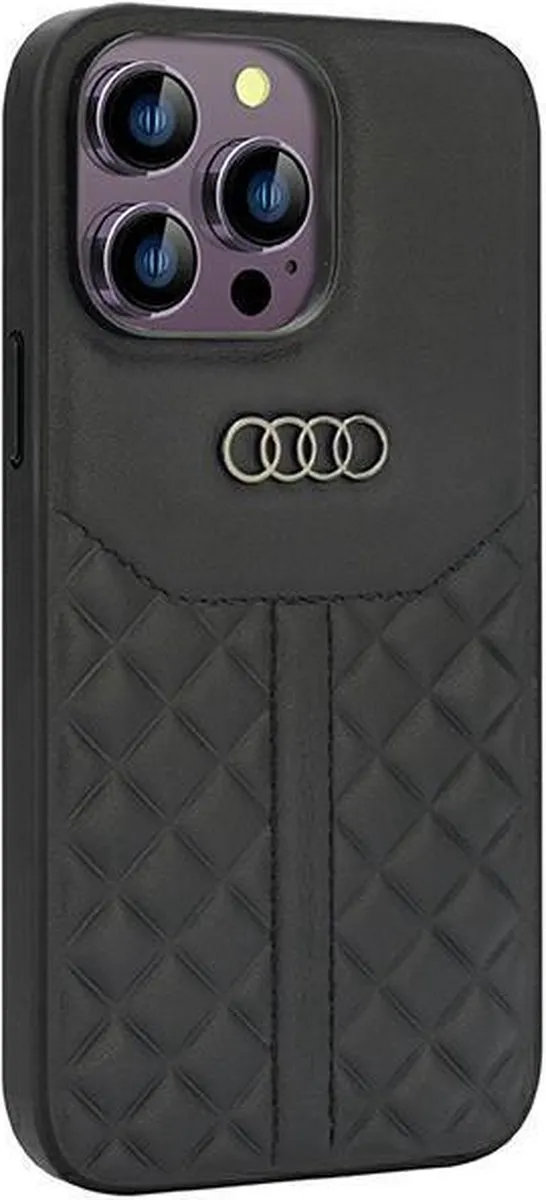 Audi Back Case voor iPhone 14 Pro Max - Zwart - Genuine Leather - afbeelding 6 van 6