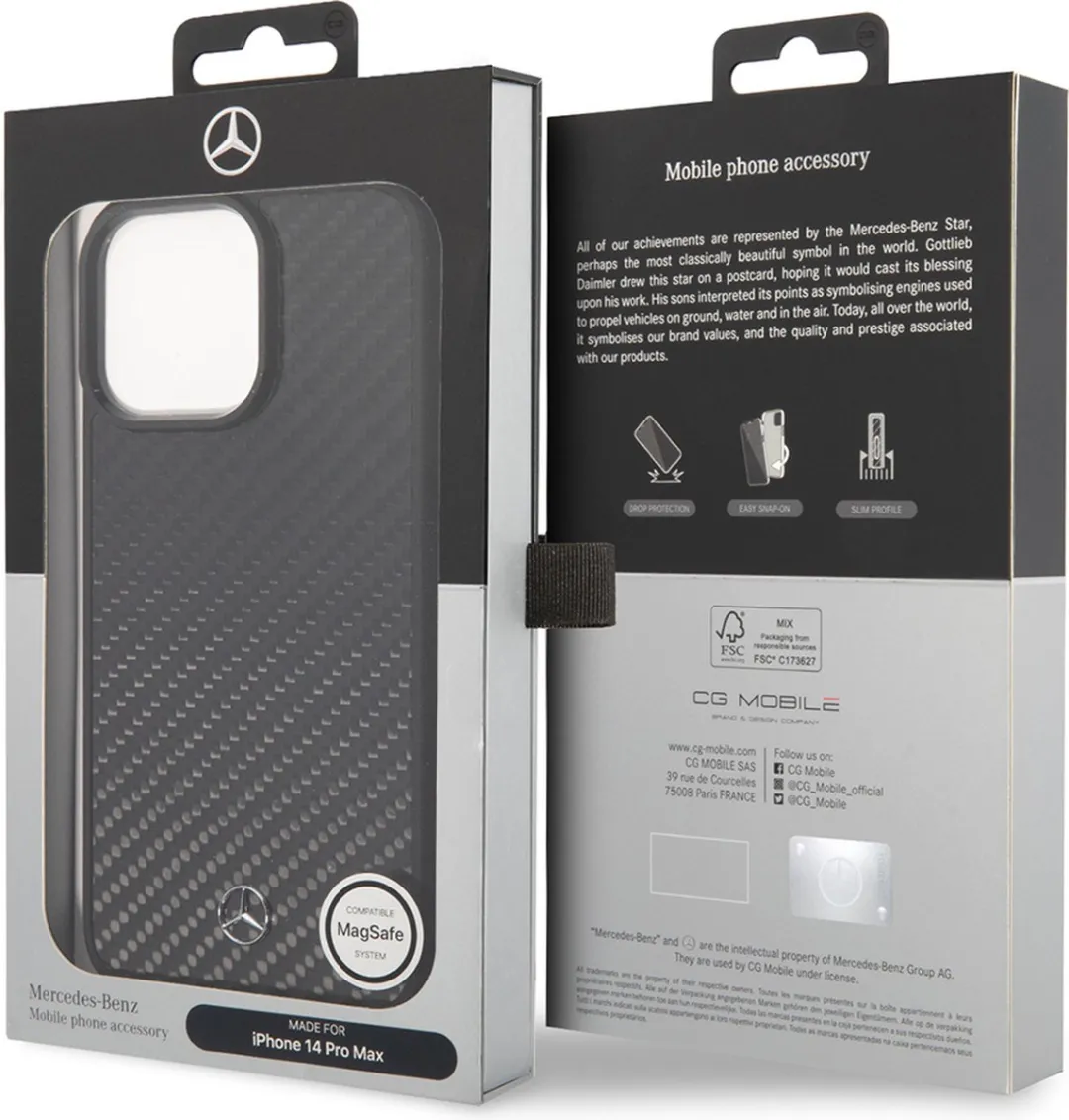Mercedes-Benz iPhone 14 Pro Max Hoesje - Carbon Zwart