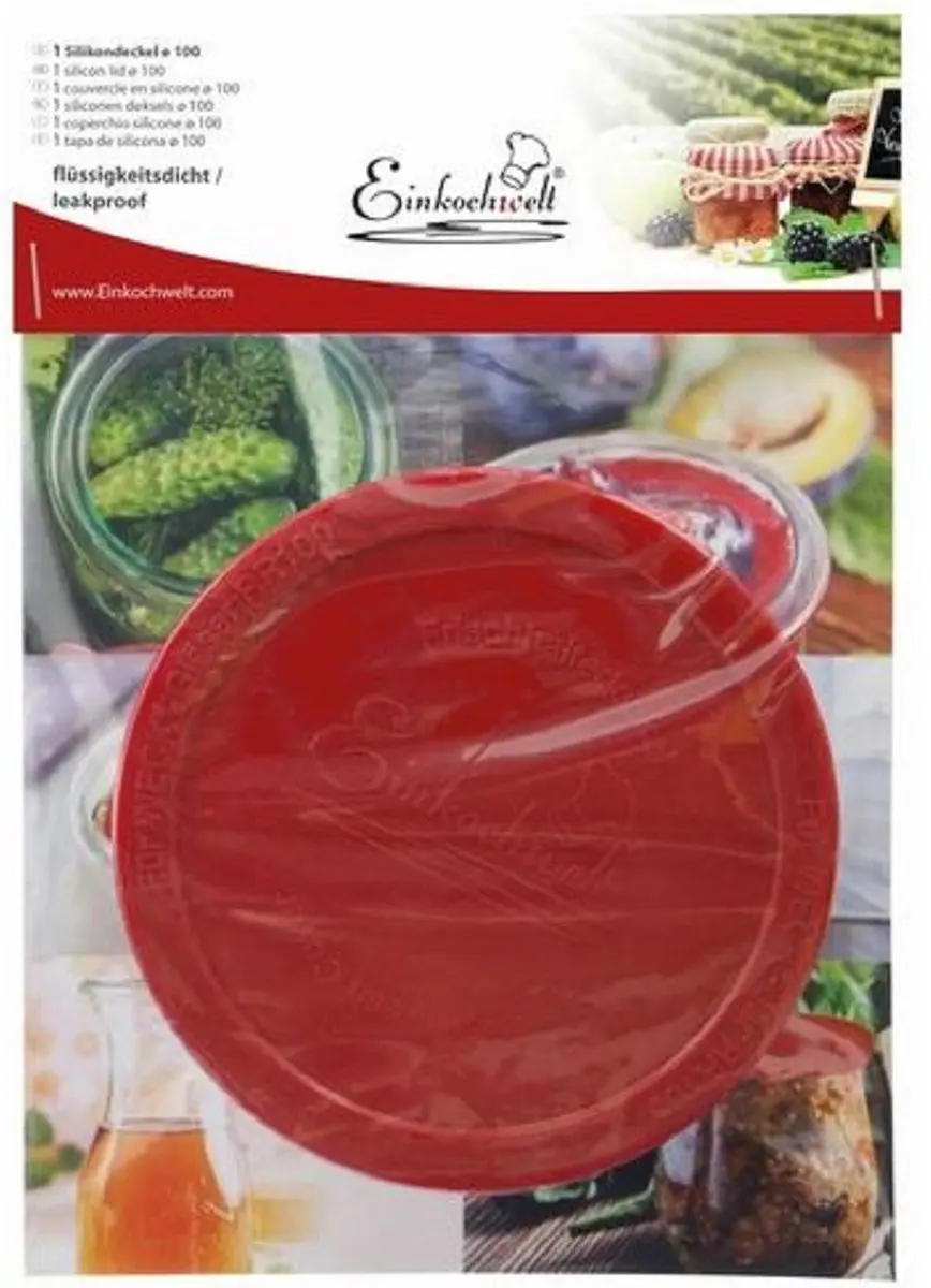 Weck Keep-fresh Deksel Silicone Rood 100mm - afbeelding 2 van 2