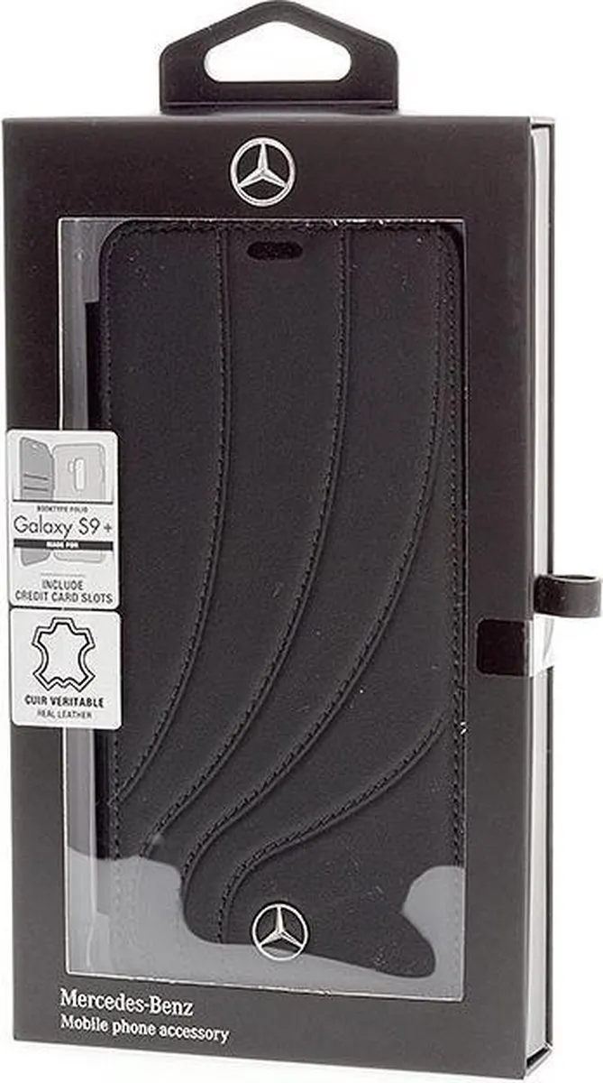 Mercedes-Benz Galaxy S9+ Hoesje - Zwart Leder - 2 Pasjes