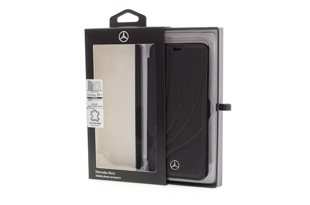 Mercedes-Benz Galaxy S9+ Hoesje - Zwart Leder - 2 Pasjes