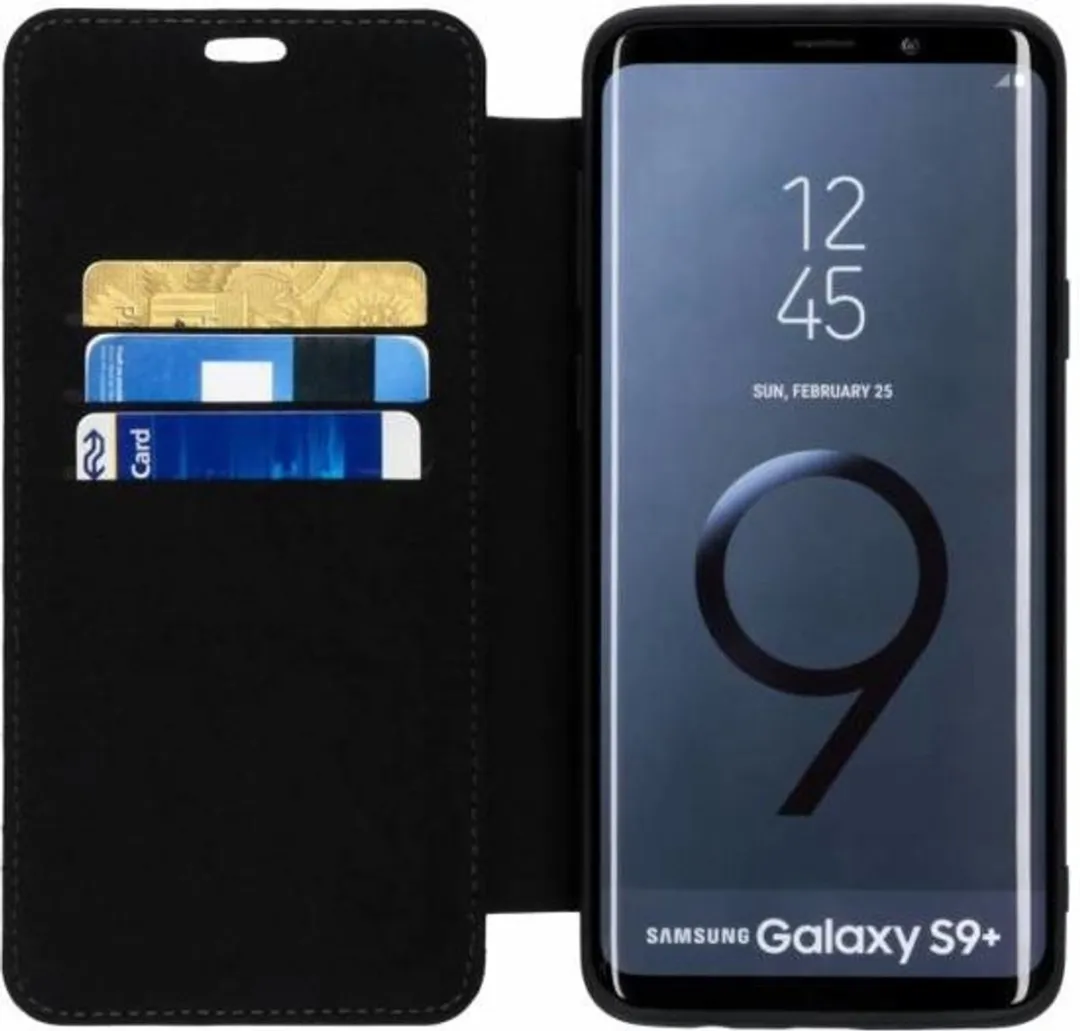 Mercedes-Benz Galaxy S9+ Hoesje - Zwart Leder - 2 Pasjes