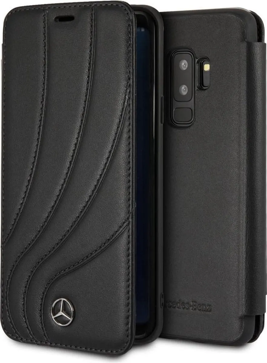 Mercedes-Benz Galaxy S9+ Hoesje - Zwart Leder - 2 Pasjes