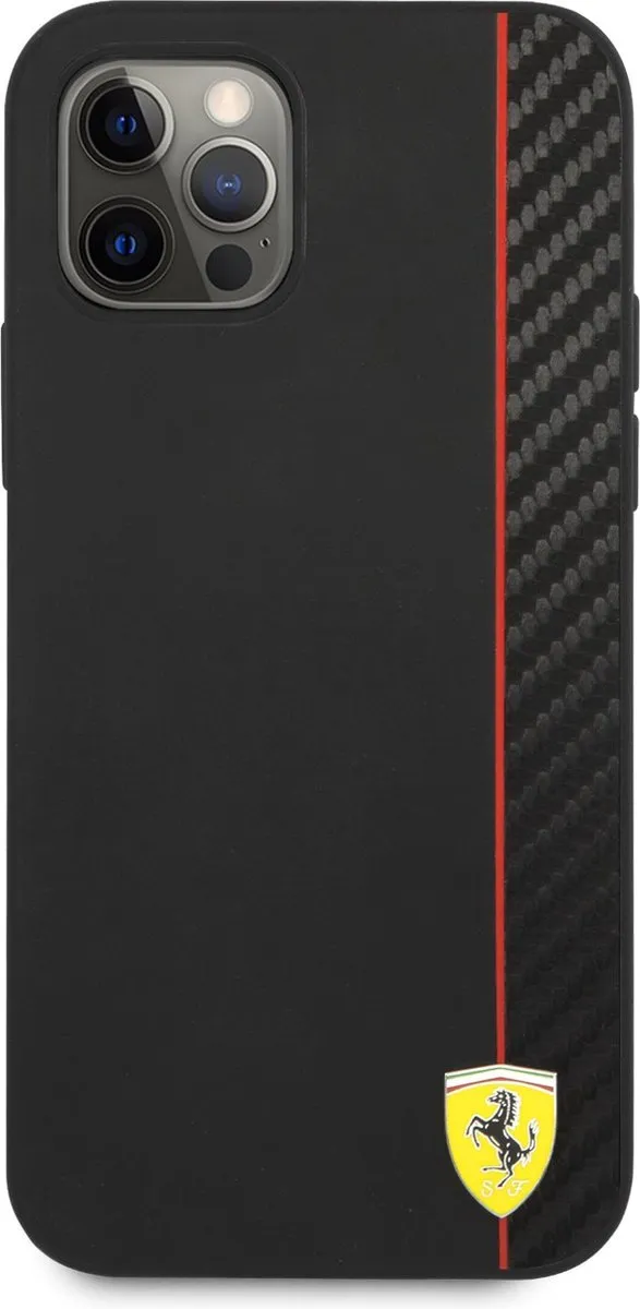 Ferrari Smooth Carbon iPhone 12 Pro Max Hoesje