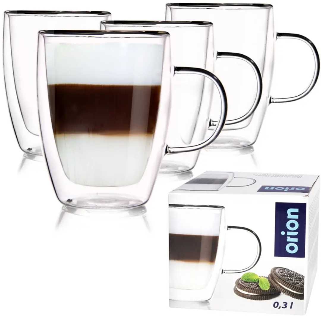 Thermische Glazen met Dubbele Wand voor Koffie Latte DOUBLE 300 ml 4 stuks